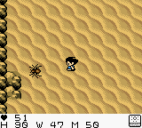 Survival Kids (Game Boy Color) screenshot: What a big spider!!!