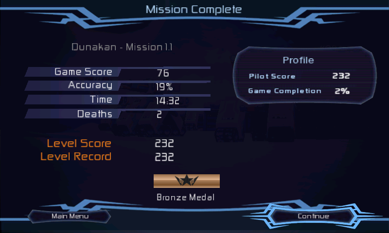 Star Battalion (Android) screenshot: Mission completed