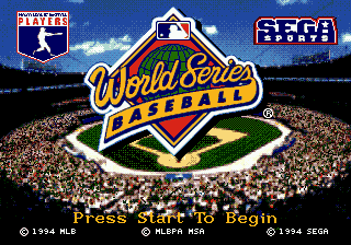 World Series Baseball (Genesis) screenshot: Title screen