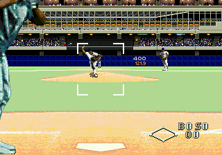 World Series Baseball (Genesis) screenshot: My first at bat