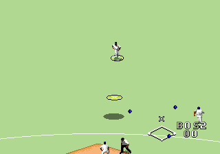 World Series Baseball (Genesis) screenshot: Drops in to shallow center for a single