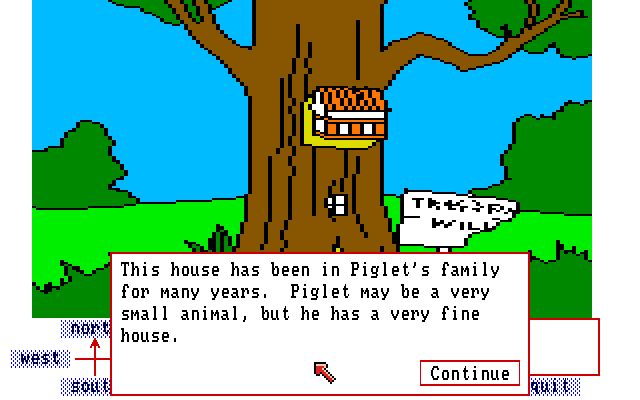 Winnie the Pooh in the Hundred Acre Wood (Amiga) screenshot: Piglet's house.