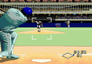 World Series Baseball (Genesis) screenshot: The swing...