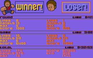 GodPey (Atari ST) screenshot: Winners and loser