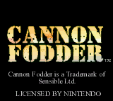 Cannon Fodder (Game Boy Color) screenshot: Title screen