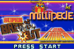 Millipede / Super Breakout / Lunar Lander (Game Boy Advance) screenshot: Main title screen