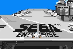 SEGA Arcade Gallery (Game Boy Advance) screenshot: Afterburner: you start off by taking off from an aircraft carrier.
