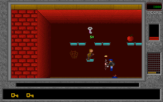 Billy the Kid Returns! (DOS) screenshot: Watch out for those guards, they'll stop at nothing to capture you again!