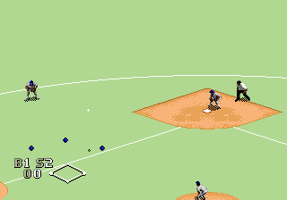 World Series Baseball (Genesis) screenshot: Ground out to shortstop