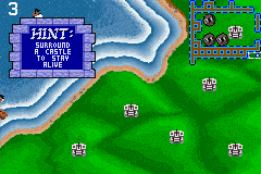 Gauntlet / Rampart (Game Boy Advance) screenshot: Rampart: you get chance to repair your castles walls mid-battle.