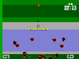 Walter Payton Football (SEGA Master System) screenshot: The kick looks good...