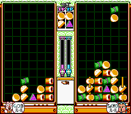 Kunio no Oden (SNES) screenshot: Split screen for two players