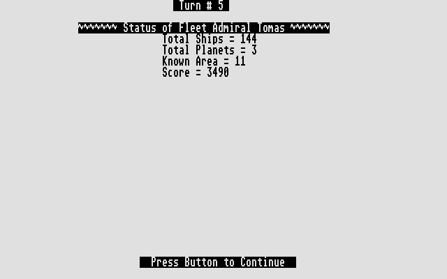 Celestial Ceasars (Atari ST) screenshot: Status report