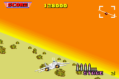 SEGA Arcade Gallery (Game Boy Advance) screenshot: Afterburner: flying over the desert.