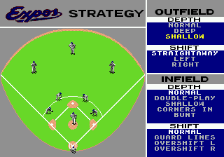 World Series Baseball (Genesis) screenshot: Strategy options