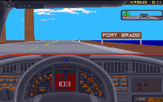 Test Drive II Scenery Disk: California Challenge (Amiga) screenshot: Fort Bragg
