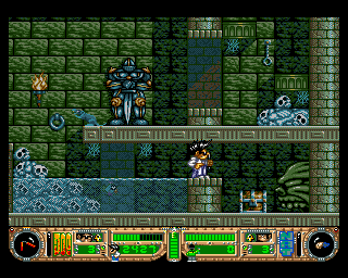 Yo! Joe! Beat the Ghosts (Amiga) screenshot: Open chests to collect valuables.