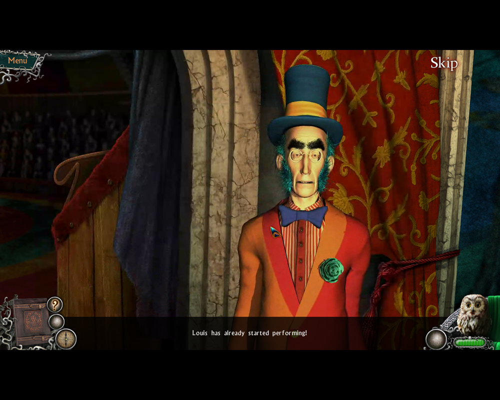 Weird Park: The Final Show (Windows) screenshot: Talking to the ringleader at the entrance