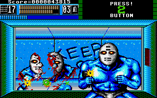 Beast Busters (Amiga) screenshot: One down..