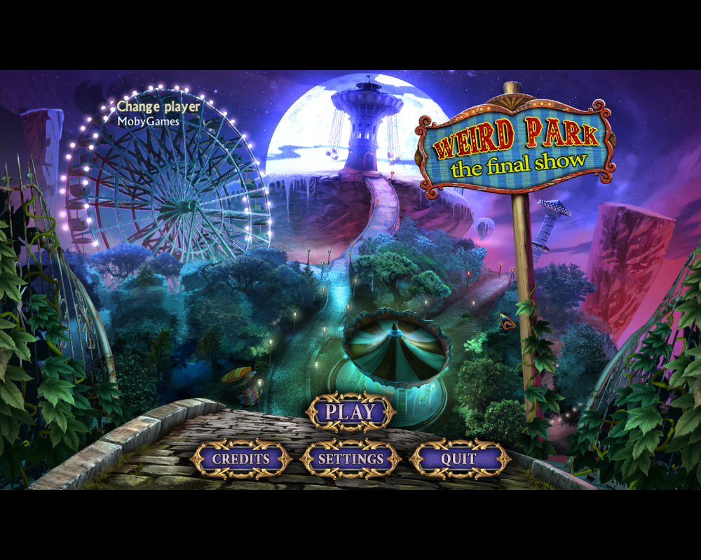 Weird Park: The Final Show (Windows) screenshot: Title and main menu