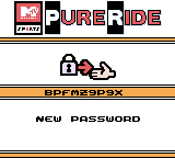 MTV Sports: Pure Ride (Game Boy Color) screenshot: Here is the password for your current level.
