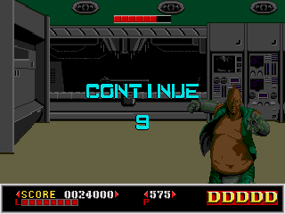 Dynamite Duke (Genesis) screenshot: I died. Continue?