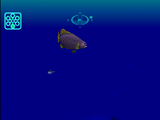 Aquanaut's Holiday (PlayStation) screenshot: Being sized up by a fish.
