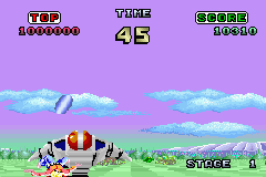 SEGA Arcade Gallery (Game Boy Advance) screenshot: Space Harrier: when hit you fall on your back and lose a life.