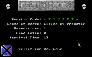 Eco (Atari ST) screenshot: Game over