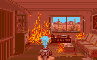 It Came from the Desert (Amiga) screenshot: FIRE!!!