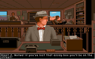 It Came from the Desert (Amiga) screenshot: Bert the slimeball reporter.