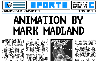 GBA Championship Basketball: Two-on-Two (Amiga) screenshot: Intro credits done in a newspaper style