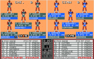 TV Sports: Basketball (Amiga) screenshot: The team option menu.