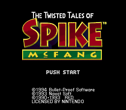 The Twisted Tales of Spike McFang (SNES) screenshot: Title screen 2