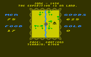 The Seven Cities of Gold (Amiga) screenshot: A brave new world!