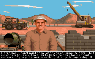 It Came from the Desert (Amiga) screenshot: The foreman of the hot springs.
