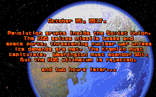 S.D.I. (Amiga) screenshot: The game's background story.