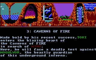 Toki (Amiga) screenshot: The game has eight levels.