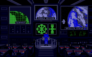 S.D.I. (Amiga) screenshot: Commanding the US space station,