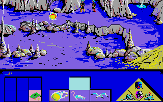 Indian Mission (Atari ST) screenshot: Escaping the Cavern as fireball...