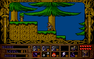 Prophecy: Viking Child (Atari ST) screenshot: First level: the village