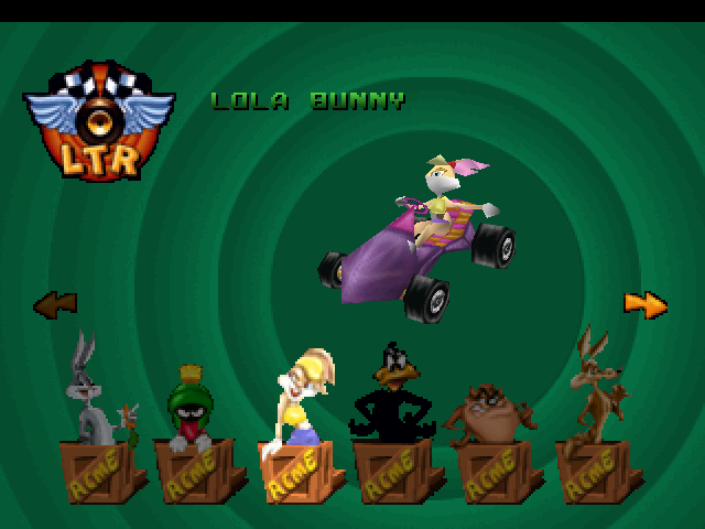 Looney Tunes Racing (PlayStation) screenshot: Lola Bunny