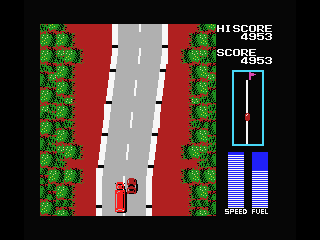 Road Fighter (MSX) screenshot: Stage 3