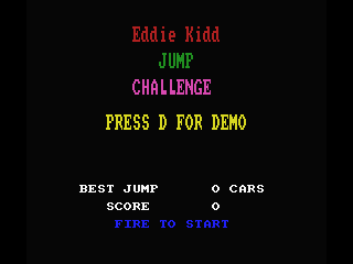Eddie Kidd Jump Challenge (MSX) screenshot: Key select screen