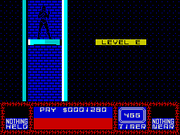Saboteur II (ZX Spectrum) screenshot: Riding the lift.