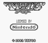 Titus the Fox: To Marrakech and Back (Game Boy) screenshot: Title screen