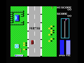Road Fighter (MSX) screenshot: Stage 1