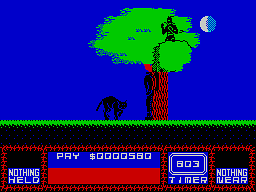 Saboteur II (ZX Spectrum) screenshot: Escape from the cat.