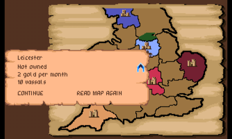 Defender of the Crown (Android) screenshot: Read map.