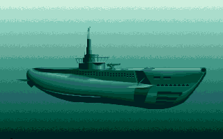 Silent Service II (Amiga) screenshot: Submarine firing a torpedo